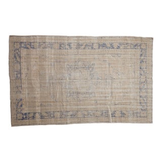 Vintage Distressed Oushak Carpet - 5'11" x 9'5" For Sale