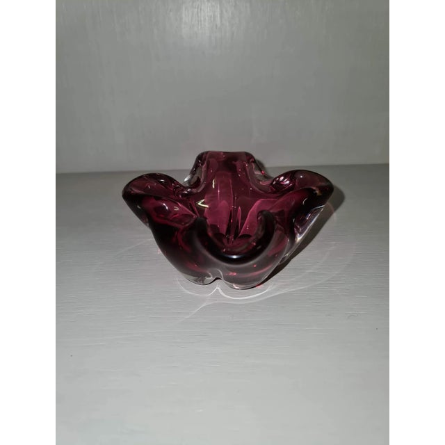 Green Mid-Century Pink Murano Glass Bowl For Sale - Image 8 of 8