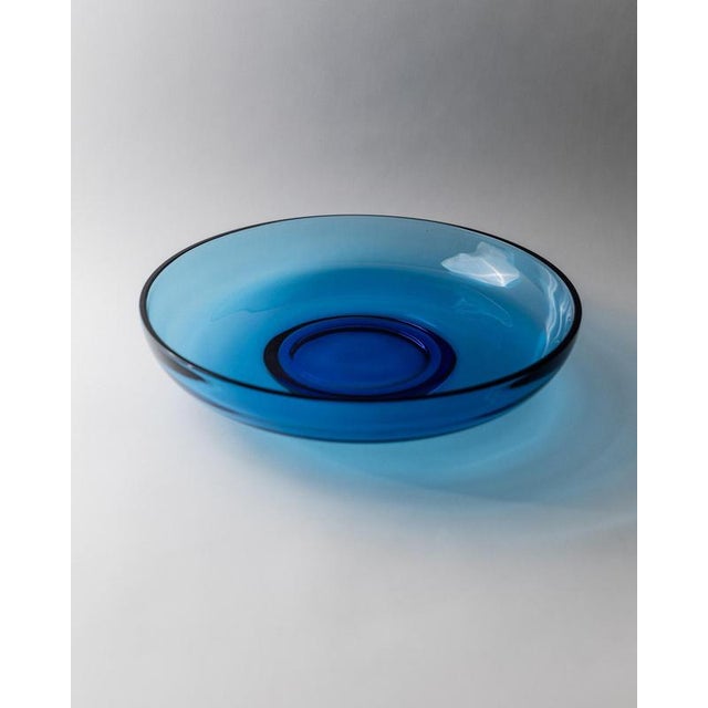Large Vintage Italian Royal Blue Murano Glass Bowl, 1980s For Sale - Image 9 of 11