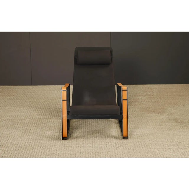 Modern 'Cité' Leather and Steel Lounge Chair by Jean Prouvé for Vitra, Signed For Sale - Image 3 of 16