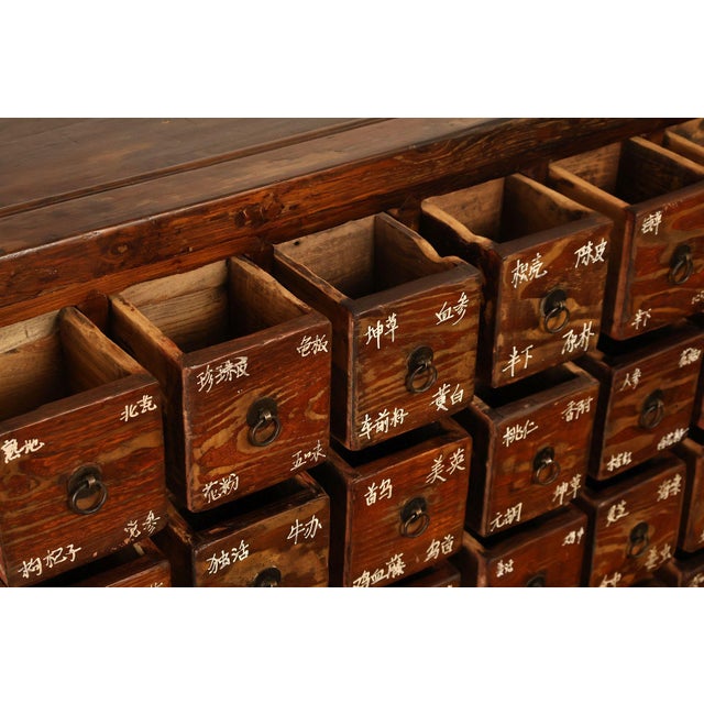 Early 20th Century Antique Chinese Elm Wood Apothecary Cabinet With Multiple Drawers For Sale - Image 5 of 18