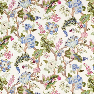 Sanderson Fusang Tree Fabric in Peacock Blue For Sale