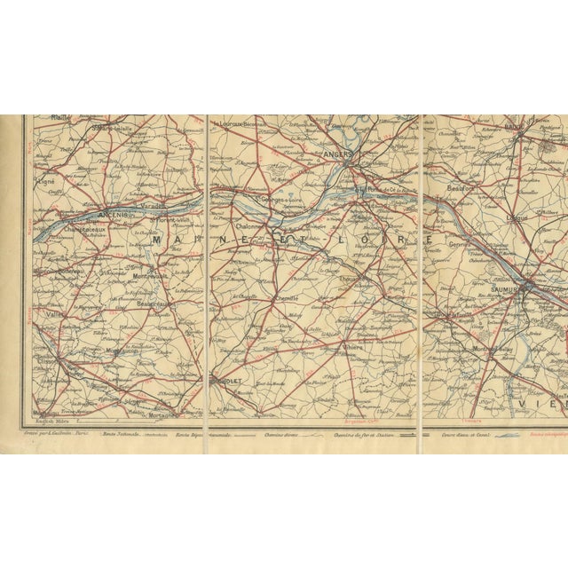 Antique Touraine Cycling Map by Edward Stanford, 1902 For Sale - Image 9 of 11