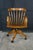 Mid Century Oak Bentwood Windsor Barrel Back Swivel Bankers Office Desk Chair For Sale - Image 4 of 18
