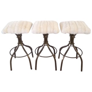 Charles Hollis Jones Sinatra Bar Stools - Set of 3 For Sale