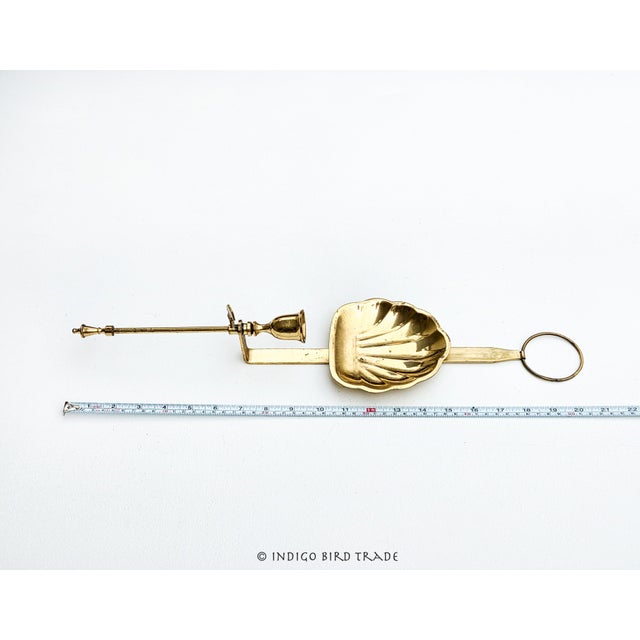 1960's Solid Brass Clam Scallop Sea Shell Wall Sconce Adjustable Candle Holder For Sale In Greenville, SC - Image 6 of 7