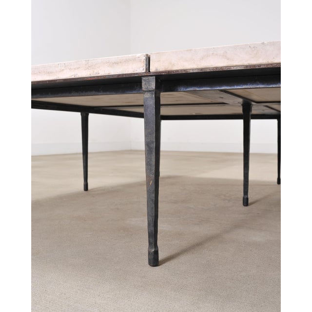 Holly Hunt Rue De Seine Limestone and Iron Cocktail Table 5 Ft For Sale - Image 12 of 18
