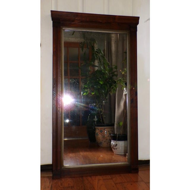Wood Antique Victorian Eastlake Pier Mirror Solid Walnut Full Length Mercury Mirror For Sale - Image 7 of 11