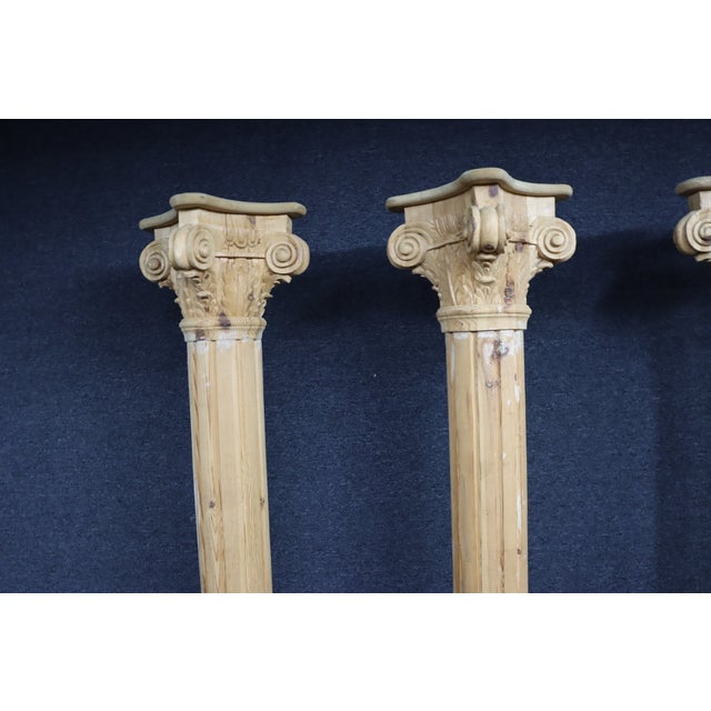 Set of Four Monumental Corinthian Style Pine Architectural Columns For Sale - Image 12 of 15