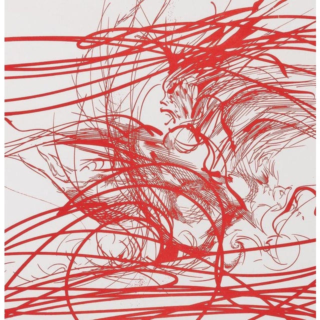 Modern Raymond Moretti, Rimbaud's Illuminations in Red, Screen Print For Sale - Image 3 of 5