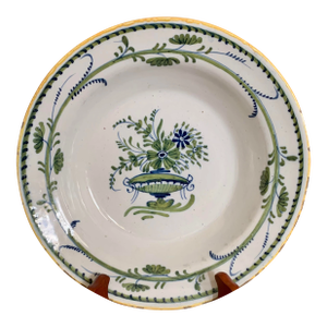 Delftware Bowl Decorated in Green and Blue, 18th Century
