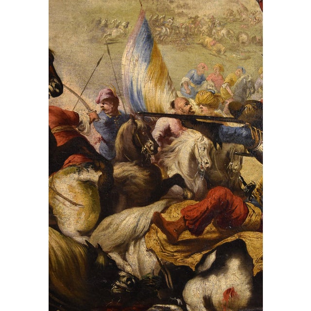 After Marzio Masturzo, Battle Scene, 1680, Oil on Canvas, Framed For Sale - Image 10 of 15