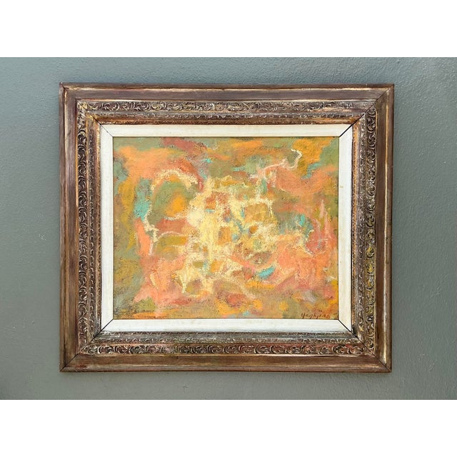 Vintage MCM Original Abstract Oil on Canvas For Sale In West Palm - Image 6 of 12