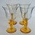 Vintage Amber Yellow Stemmed Wine or Water Goblets, Set of 4 For Sale - Image 6 of 6