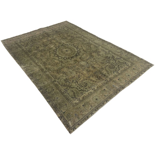 Vintage Hand-Knotted Middle Eastern Rug with Original Ornaments For Sale - Image 3 of 6