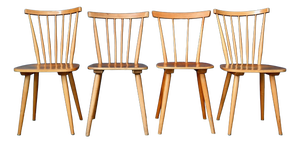 Vintage Bistro Chairs with Spindles, 1950s, Set of 4