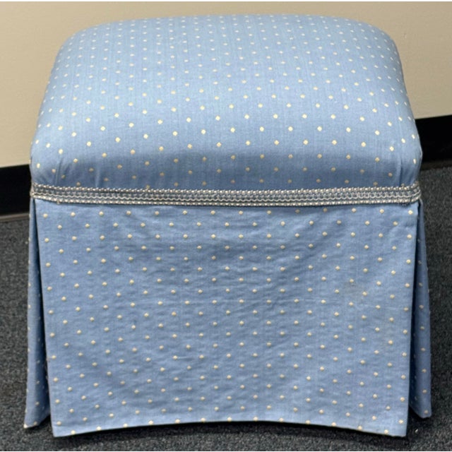 Late 20th Century Skirted Upholstered Ottomans - A Pair For Sale In New York - Image 6 of 9