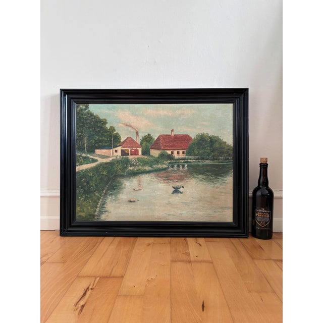 Landscape with Farmhouse, Oil Painting, Framed For Sale - Image 17 of 18