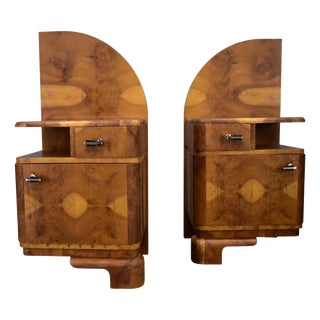 Art Deco Bedside Tables, Czechoslovakia, 1934s, Set of 2 For Sale