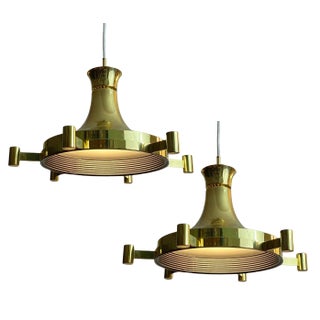Mid-Century Modern Pendant Lamps from Fagerhults Belysning, Sweden, 1960s, Set of 2 For Sale