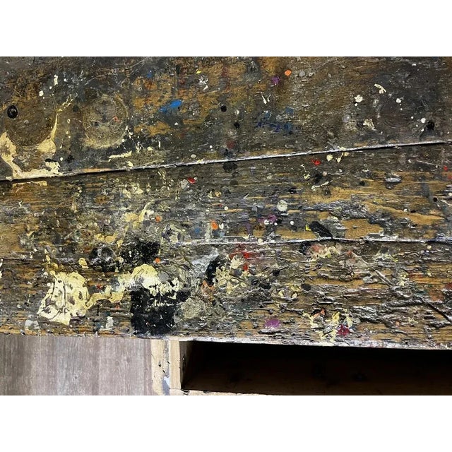 Industrial Vintage Industrial Workbench in Spruce For Sale - Image 3 of 13