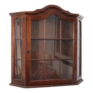 Vintage Victorian Arch Top Wall Mounted Display Cabinet For Sale