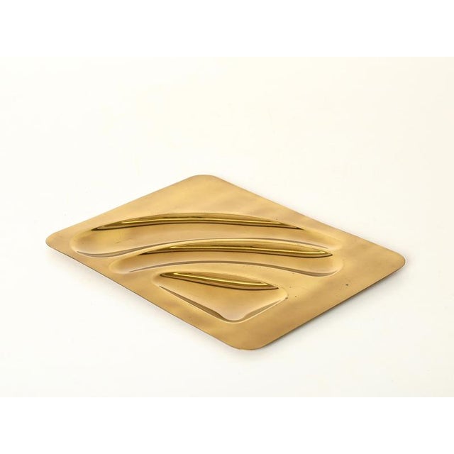 Metal Italian Sculptural Brass Catchall or Centerpiece Tray, 1970s For Sale - Image 7 of 12