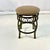 1990s 1990s Vintage Boho Chic Traditional Swivel Counter Stool With Linen Tweed Cushion For Sale - Image 5 of 17