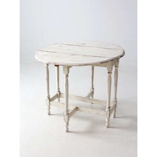 Antique White Gate Leg Table For Sale - Image 11 of 12