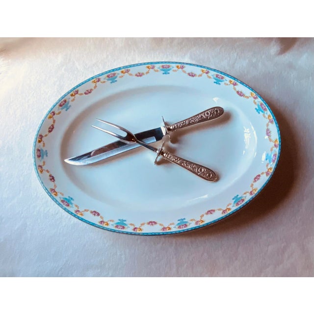 ….A Treasure from a Vermont Summer House This exquisite 16.5" x 12.5" bone china meat platter comes from a cherished...
