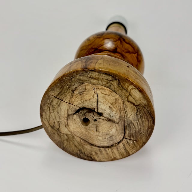Wood Vintage Burl Wood Table Lamp Base, 1970s For Sale - Image 7 of 8