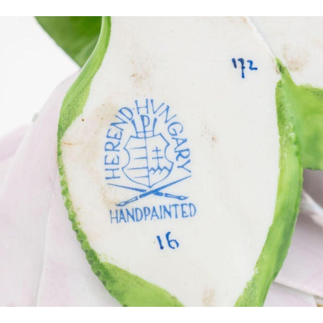 Herend Butterfly and Flower Porcelain Figurines, 2 For Sale - Image 9 of 9