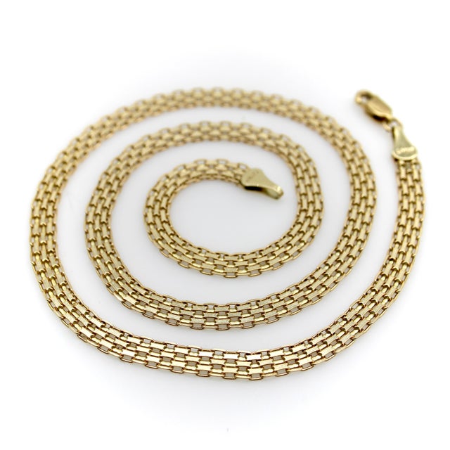 Modern Vintage 10k Gold Bismark Chain Necklace For Sale - Image 3 of 7