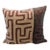 African Pillow in Black and Burnt Orange Raffia Kuba Cloth For Sale