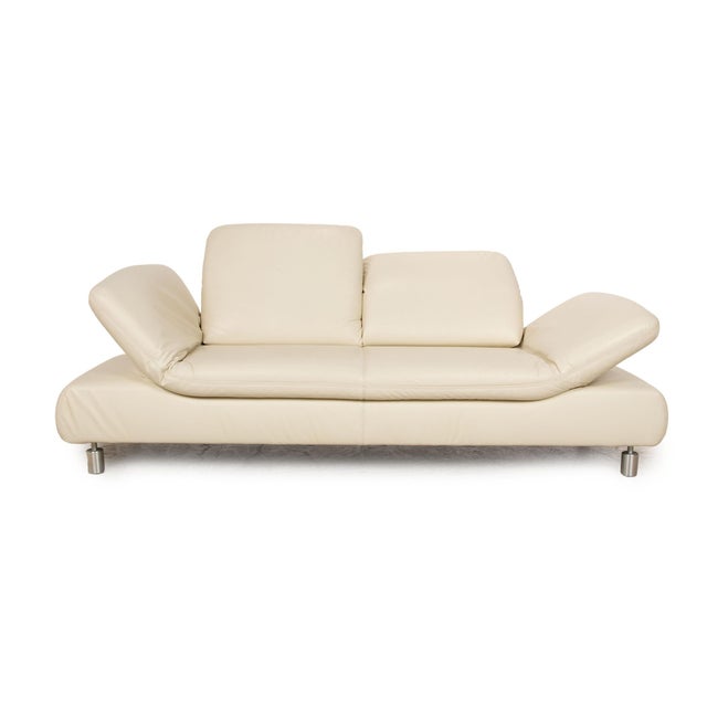 Rivoli Leather Two Seater Cream Sofa from Koinor For Sale - Image 5 of 16