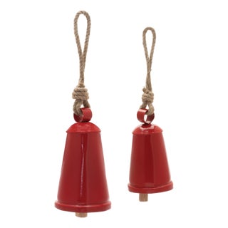Rustic Metal Bell Ornament (Set of 4) For Sale