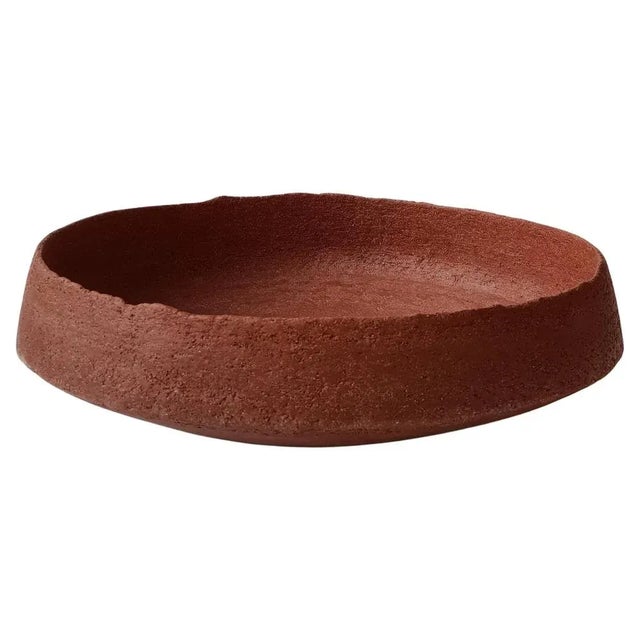 Red Stoneware Pinakio Plate by Elena Vasilantonaki For Sale - Image 9 of 9