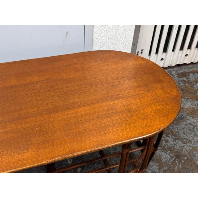Italian Rattan & Wood Coffee Table, Circa 1970's For Sale In San Francisco - Image 6 of 12
