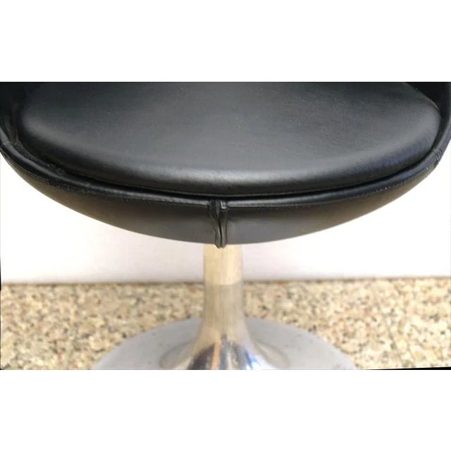 Black Tulip Swivel Chairs, Italian, 1970s, Set of 4 For Sale - Image 8 of 10