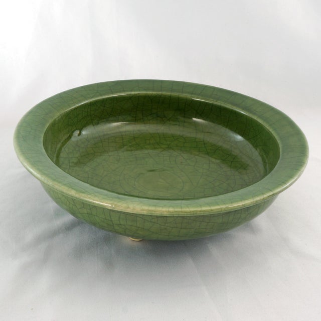 Late 19th Century Large Antique 19th C Chinese Celadon Tripod Censer Crackle Glaze For Sale - Image 5 of 6