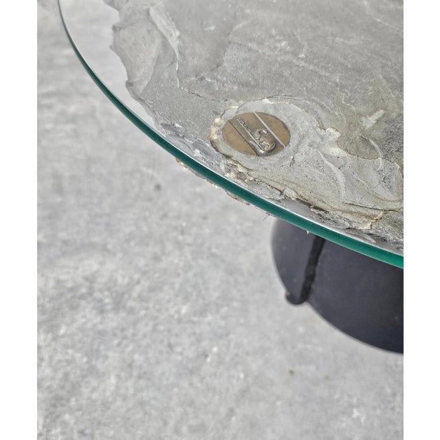 Vintage Side Table in Fossil Stone, 1995 For Sale - Image 11 of 16