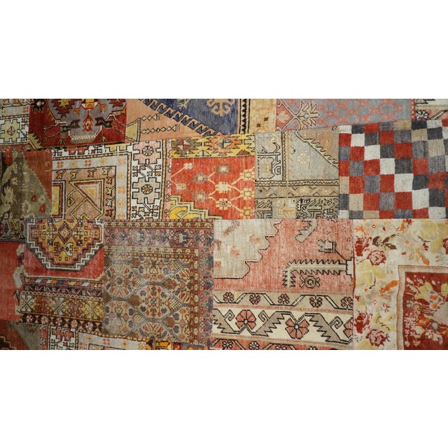 Antique Turkish Patchwork 8X10 Multicolored Handmade Area Rug #9902852 For Sale - Image 4 of 5