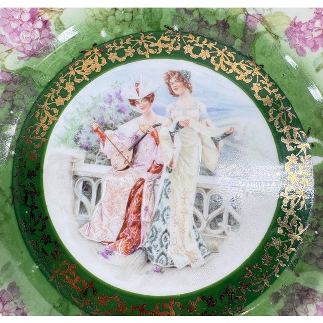 Antique Moschendorf Bavaria "Ladies of Leisure" Cabinet Plates - Set of 6 This exquisite set of six antique porcelain...