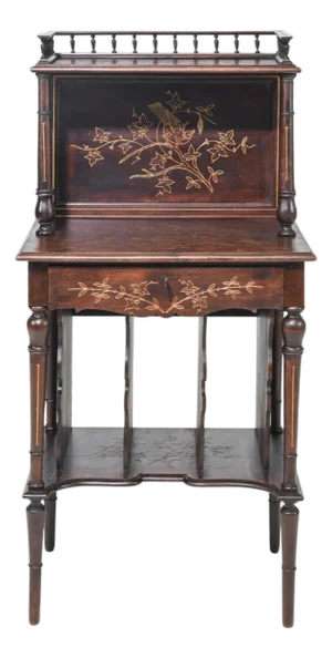 Early 20th Century French Mahogany Étagère Bookcase With Floral Carvings