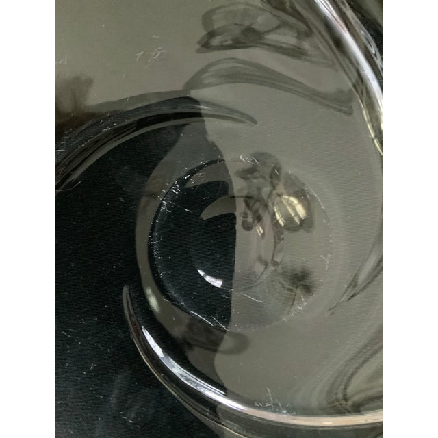 Mid-Century Modern Val Saint Lambert Crystal Serving Piece, Signed For Sale - Image 3 of 11