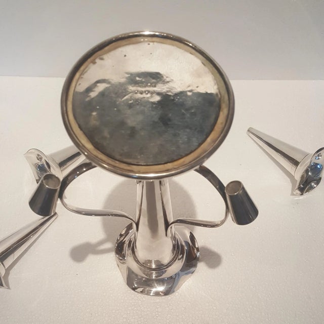 Silver 1920s Sheffield and London Trumpet Silver Plated Epergne For Sale - Image 8 of 12