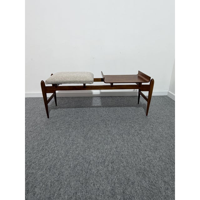 Wood Vintage Italian Wooden Bench in the style of the Reguitti Brothers, 1960 For Sale - Image 7 of 9