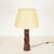 Large Italian Sculptural Table Lamp in Curved Leather and Parchment, 1970s For Sale - Image 4 of 15