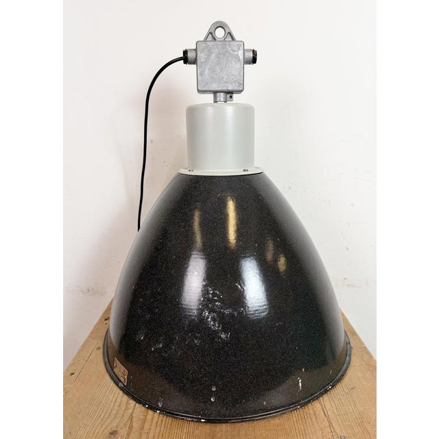 Large Industrial Enamel Factory Pendant Lamp from Elektrosvit, 1960s For Sale - Image 16 of 18