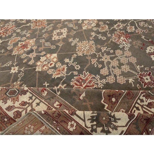 Galerie Shabab Collection Early 20th Century Turkish Oushak Room Size Carpet For Sale - Image 9 of 10